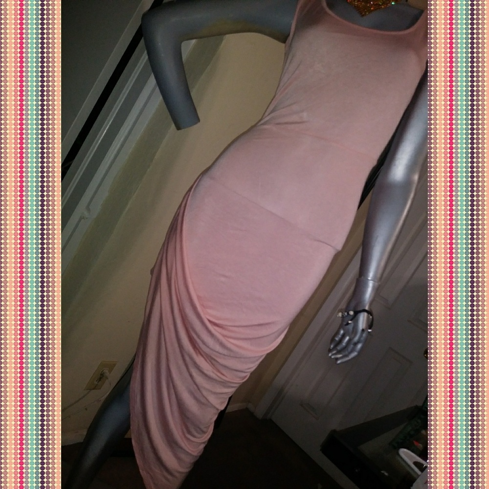 Backless peach dress